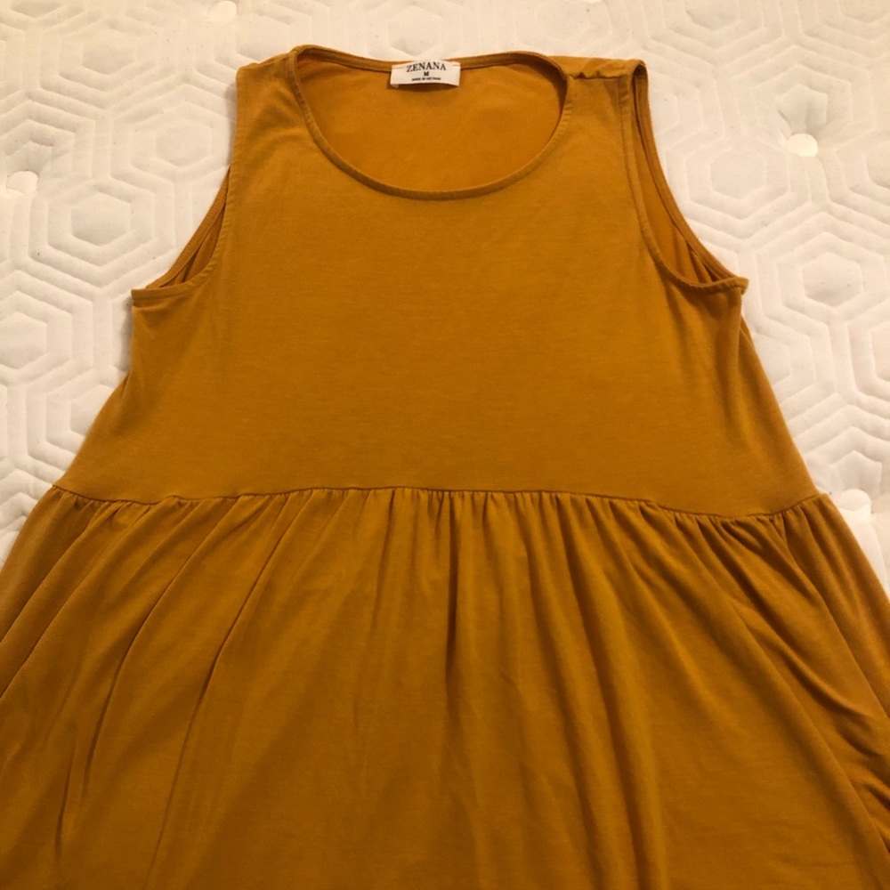 Zenana Mustard Color Babydoll Shirt Size Medium